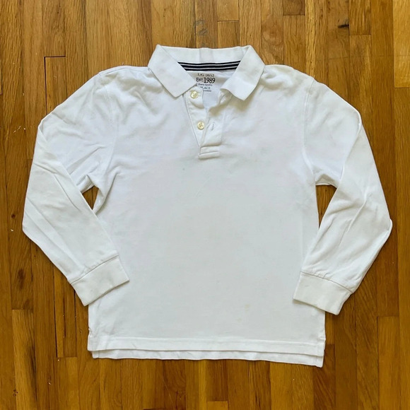 4/$25 The Children’s Place Polo Shirt Long Sleeve White Size 12 - Picture 1 of 8